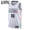Canotte Bambino Denver Nuggets Personalizzate Nike 2024-25 City Edition Bianco Swingman